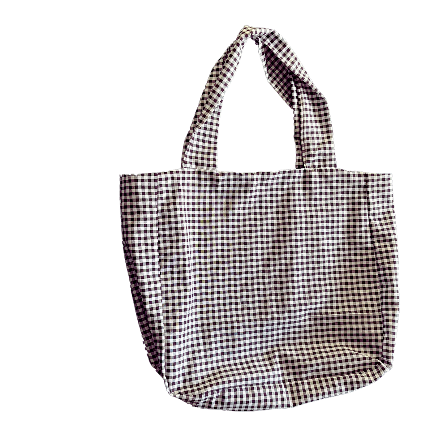 Black and white gingham overnight bag