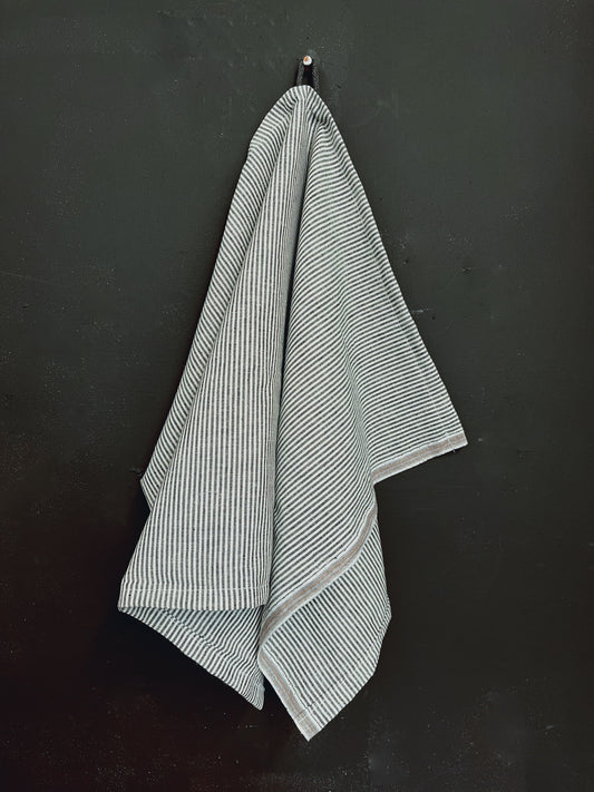 Linen stripe tea towel - Oatmeal - Walker & Walker