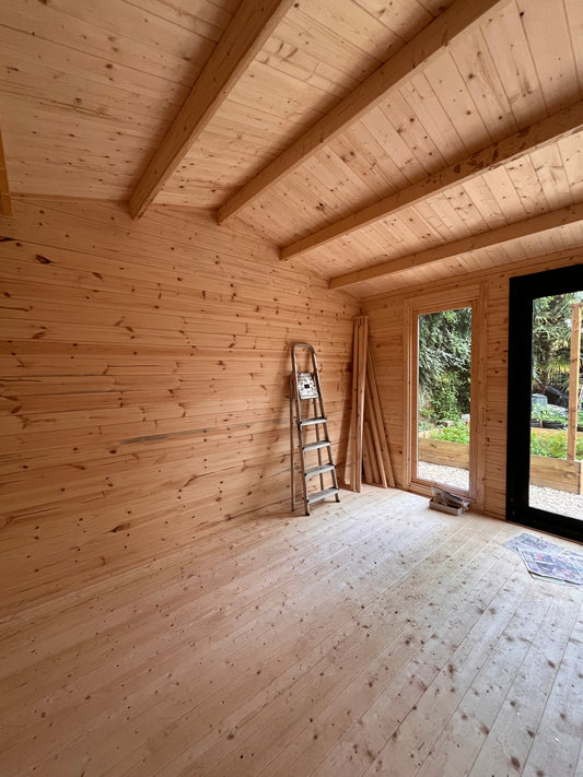 We built a workroom cabin in our garden!