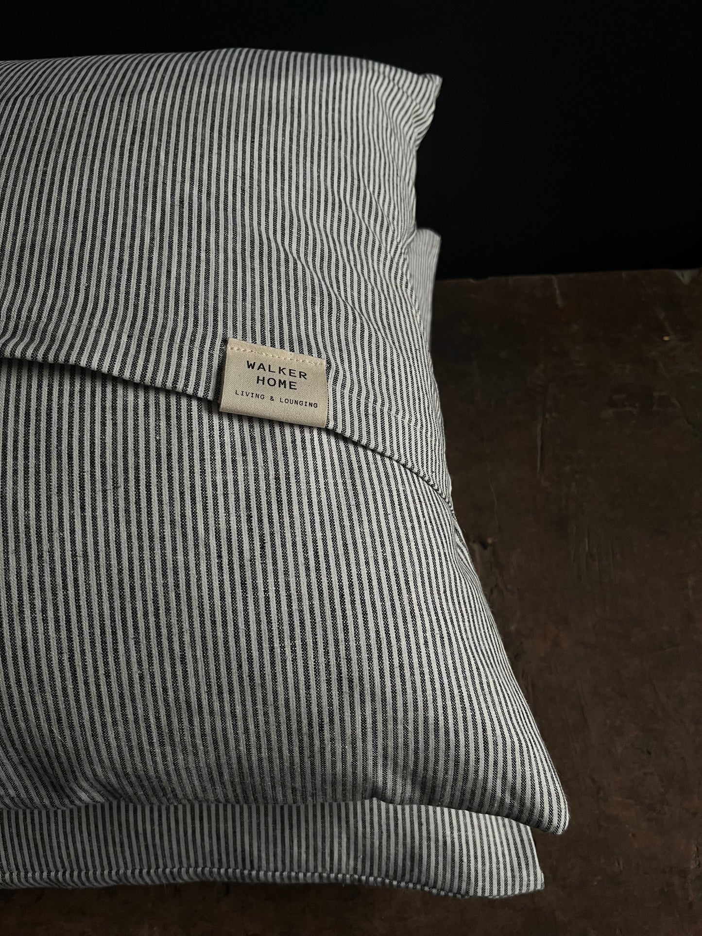 Stripe linen cushion