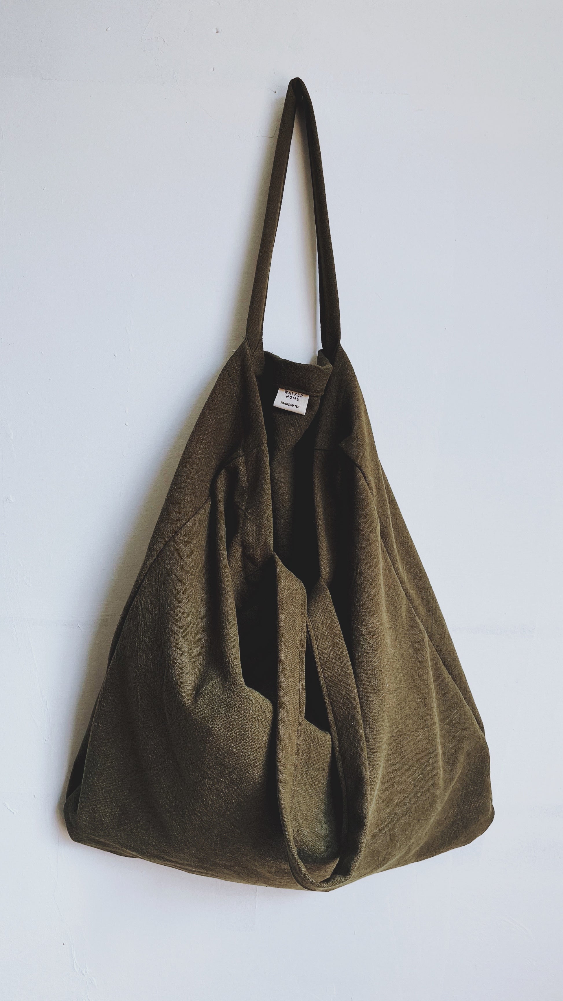Oversized slub linen shopper bag- IN STOCK - READY TO SHIP - Walker & Walker