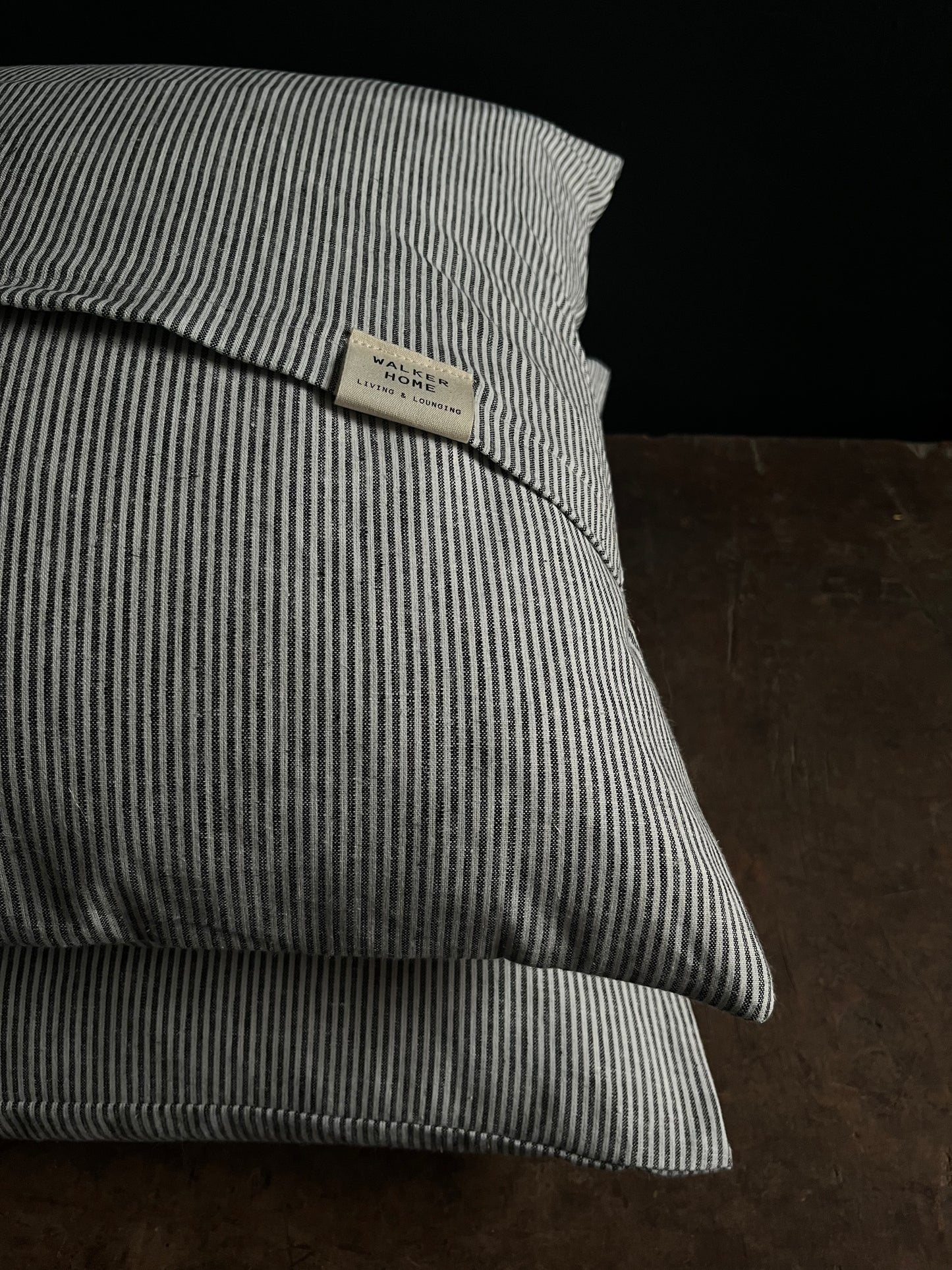 Stripe linen cushion