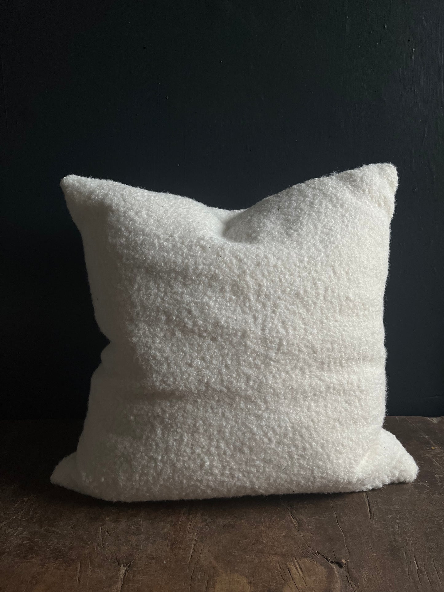 Boucle Wool Cushion - White - Walker & Walker