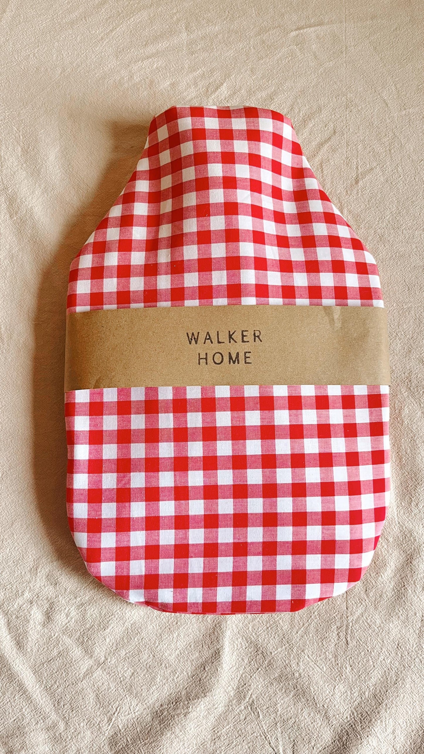 Hot Water bottle - Red Gingham - Ships in 1-3 days