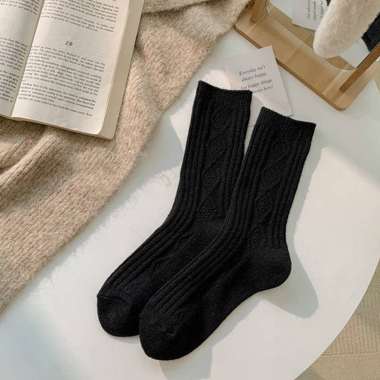 Warm Socks - Knitted Cashmere Crew Cozy Socks For Women - Walker & Walker